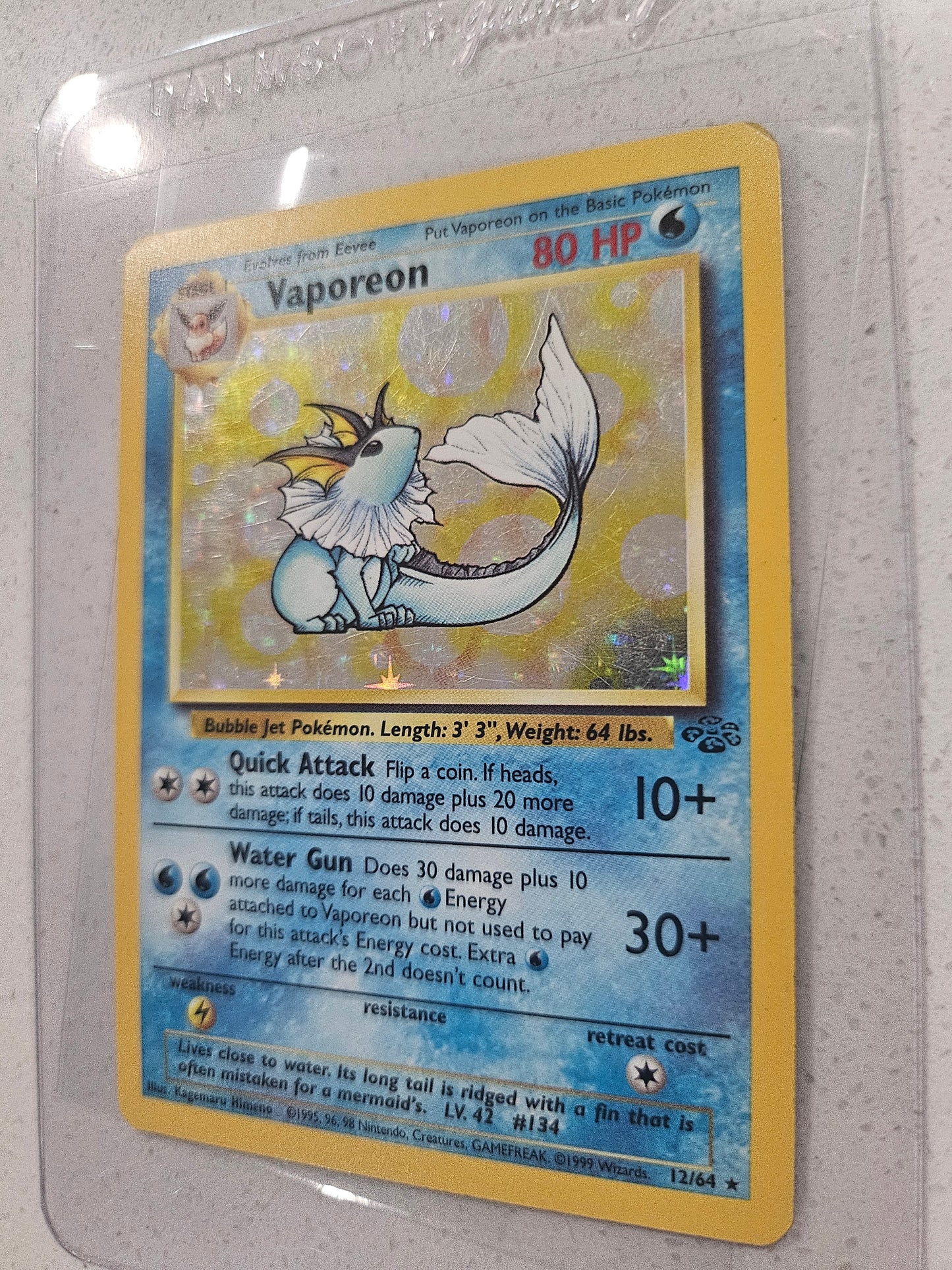 Pokémon TCG Vaporeon Jungle 12/64 Holo Unlimited Holo Rare