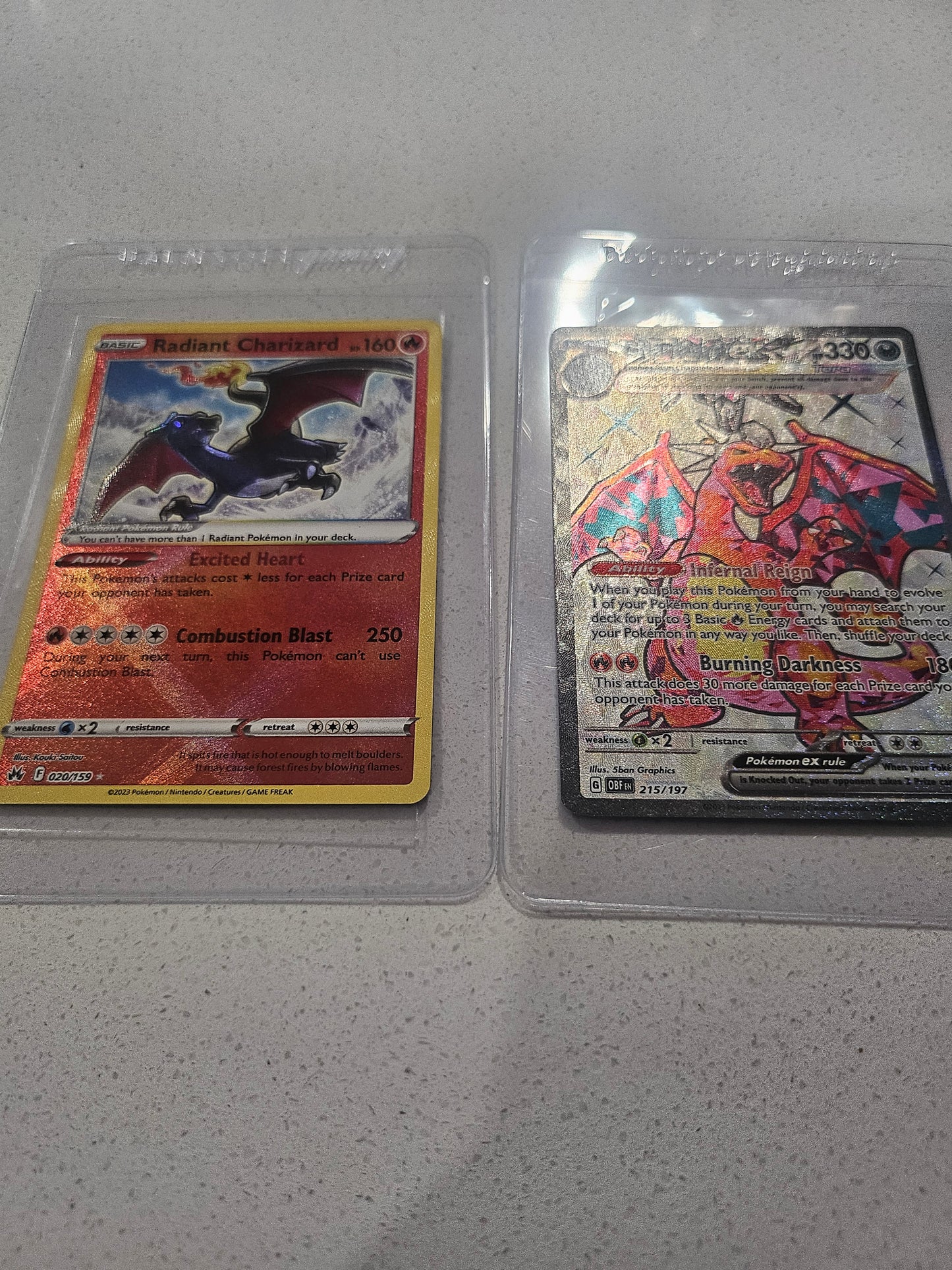 A Pair Of Charizard - Charizard Ex 215/197 & Radiant Charizard 20/159