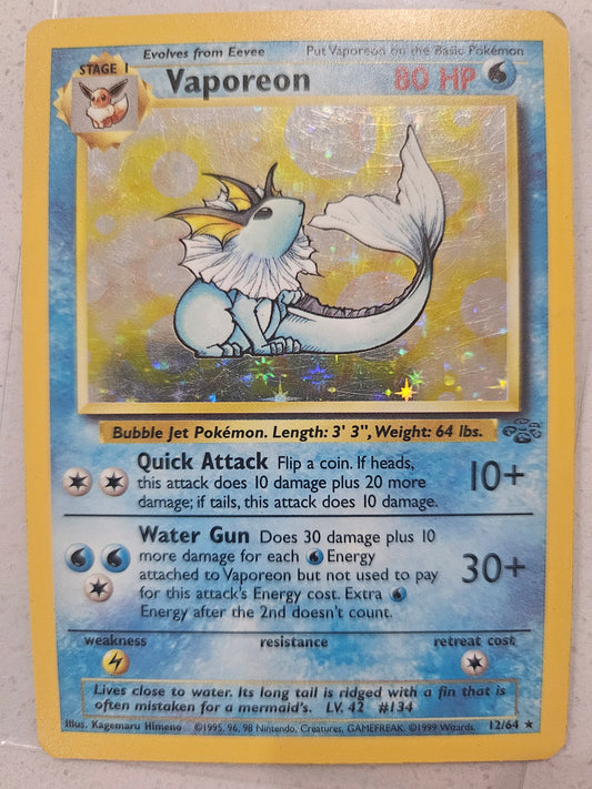 Pokémon TCG Vaporeon Jungle 12/64 Holo Unlimited Holo Rare